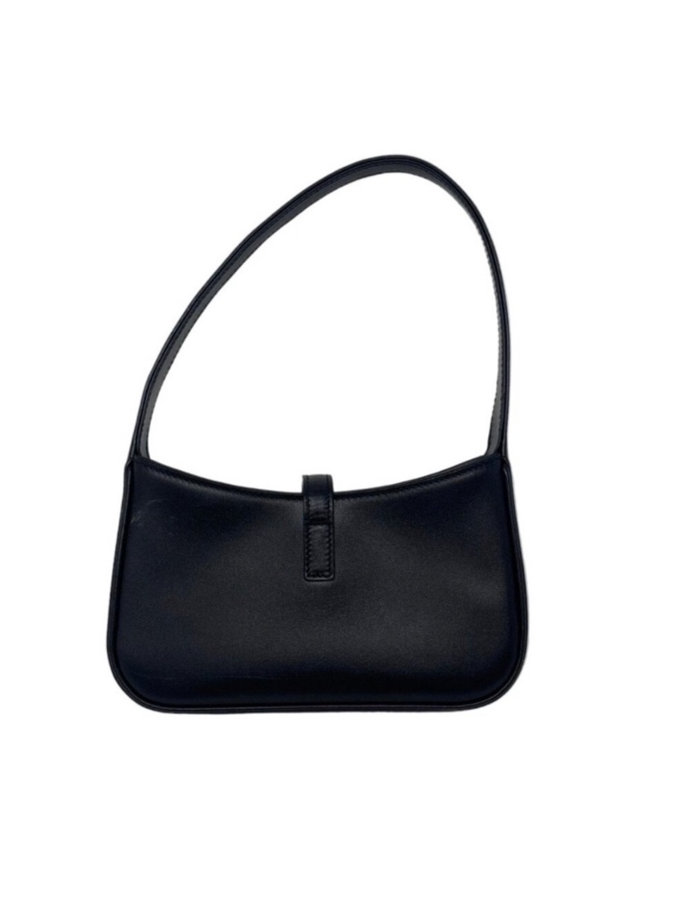 Saint Laurent Black Leather Shoulder Hobo with Gold YSL Logo - Picture 5 of 5